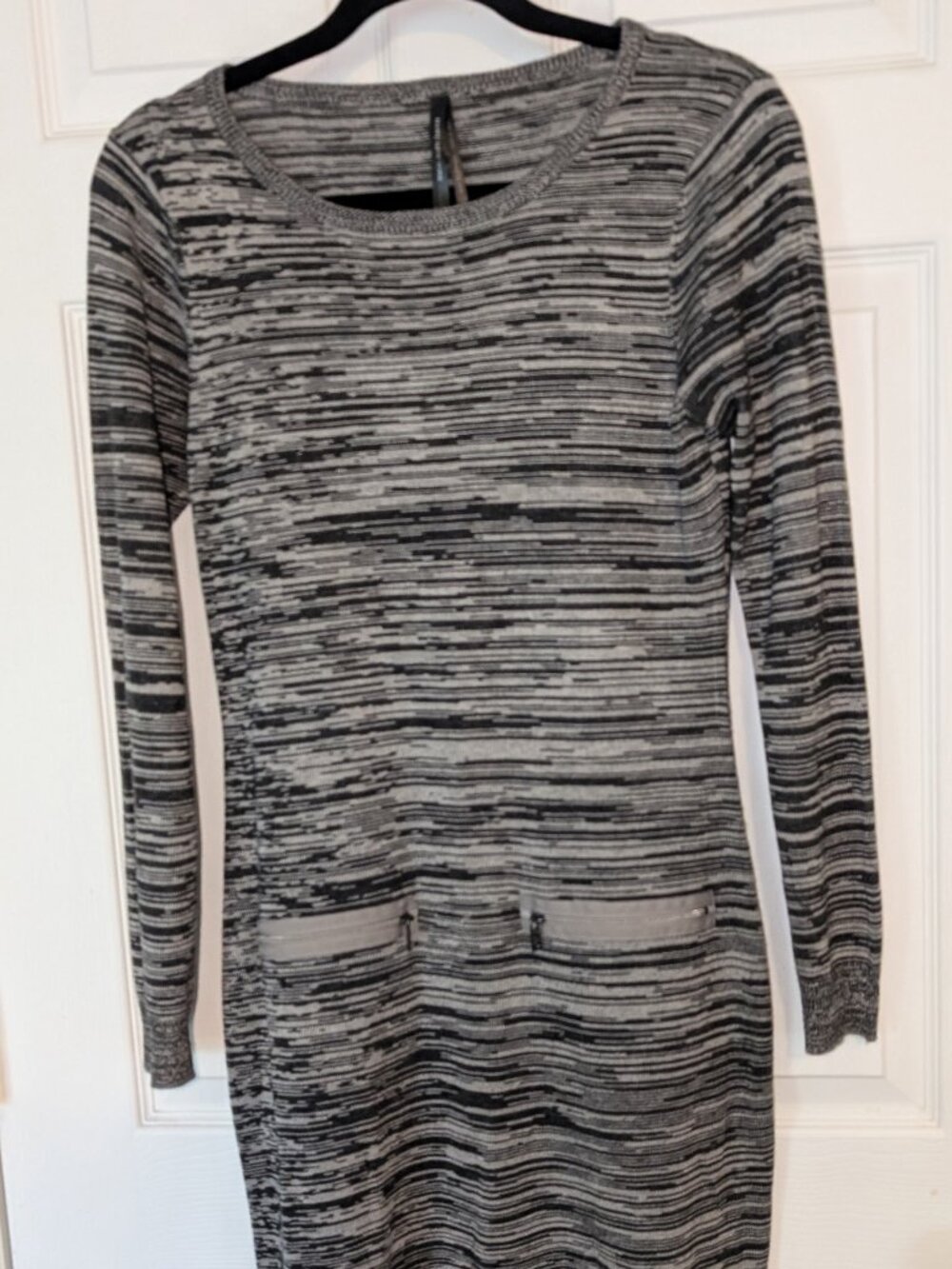 Marc New York Small Black Gray Space Dye Knit Sweater Dress S